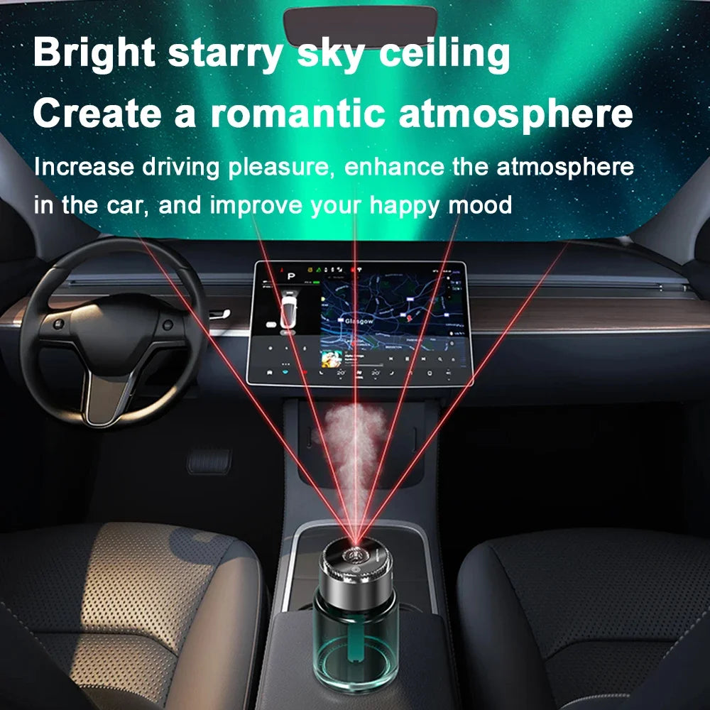 Rechargeable 160Ml Large-Capacity Glass Car Aromatherapy Diffuser with Car Start-Stop Long-Lasting Fragrance Spray Car Aromather